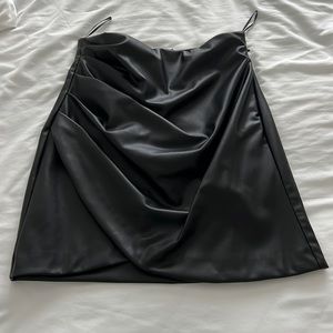 Zara black leather skirt